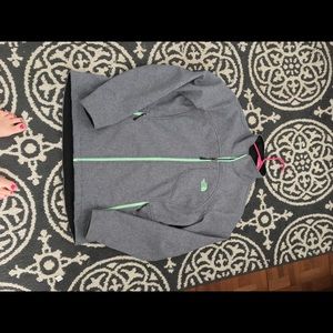North Face women’s Zip Shell Gray/Mint Green